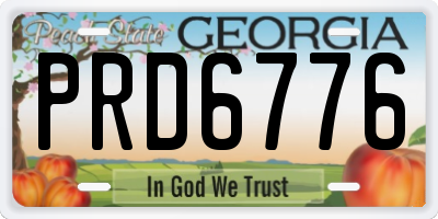 GA license plate PRD6776