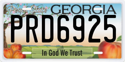 GA license plate PRD6925