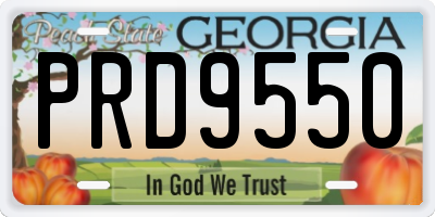 GA license plate PRD9550