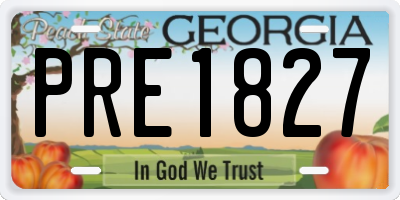 GA license plate PRE1827