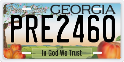 GA license plate PRE2460