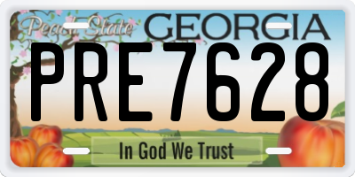 GA license plate PRE7628