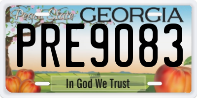 GA license plate PRE9083