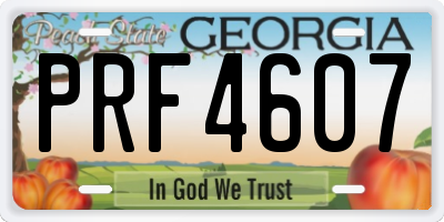 GA license plate PRF4607