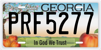 GA license plate PRF5277