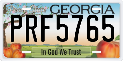 GA license plate PRF5765