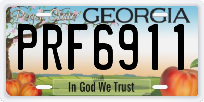 GA license plate PRF6911