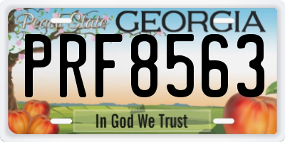 GA license plate PRF8563