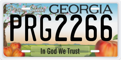 GA license plate PRG2266