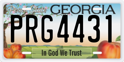 GA license plate PRG4431