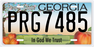 GA license plate PRG7485
