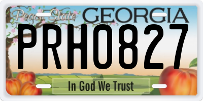 GA license plate PRH0827