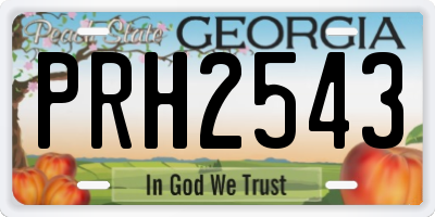 GA license plate PRH2543