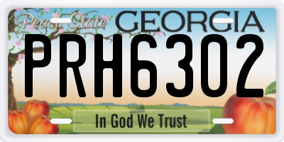 GA license plate PRH6302