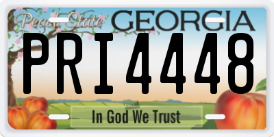 GA license plate PRI4448
