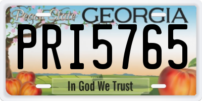 GA license plate PRI5765