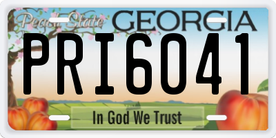GA license plate PRI6041