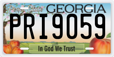 GA license plate PRI9059