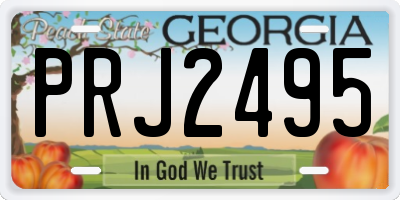 GA license plate PRJ2495