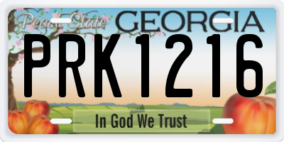 GA license plate PRK1216