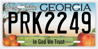 GA license plate PRK2249