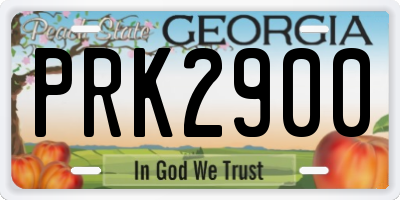 GA license plate PRK2900
