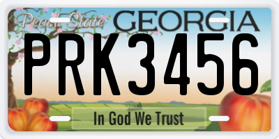 GA license plate PRK3456