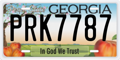 GA license plate PRK7787