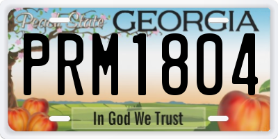 GA license plate PRM1804