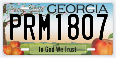 GA license plate PRM1807
