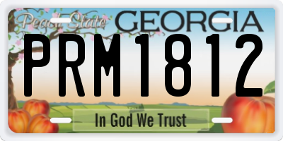 GA license plate PRM1812