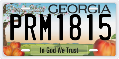 GA license plate PRM1815