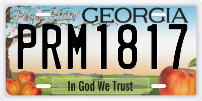 GA license plate PRM1817