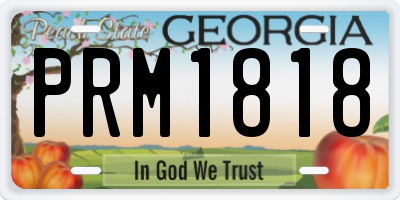 GA license plate PRM1818