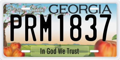 GA license plate PRM1837