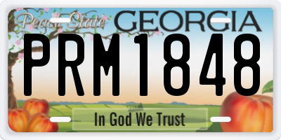 GA license plate PRM1848