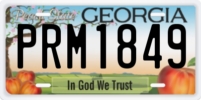 GA license plate PRM1849
