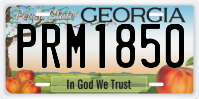 GA license plate PRM1850
