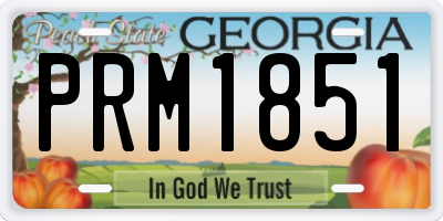 GA license plate PRM1851