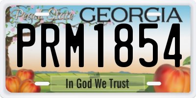 GA license plate PRM1854