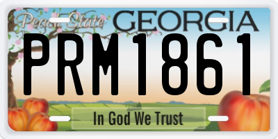 GA license plate PRM1861