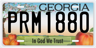 GA license plate PRM1880