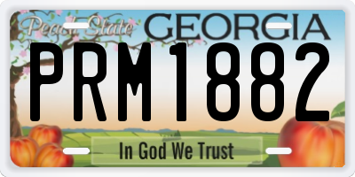 GA license plate PRM1882
