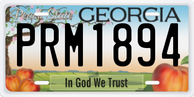 GA license plate PRM1894