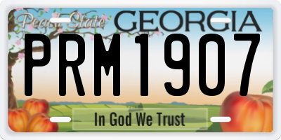 GA license plate PRM1907