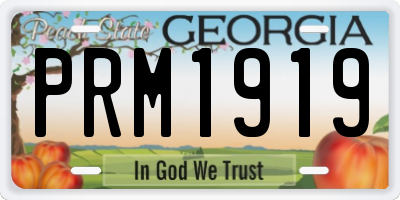 GA license plate PRM1919
