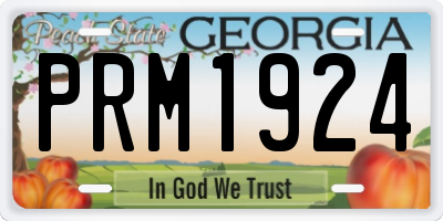 GA license plate PRM1924