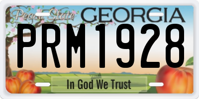 GA license plate PRM1928