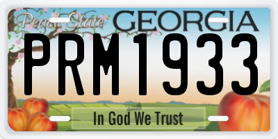 GA license plate PRM1933