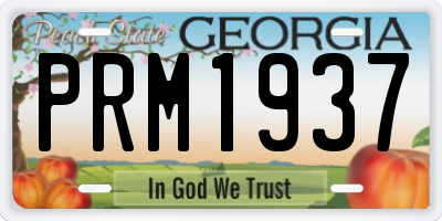 GA license plate PRM1937